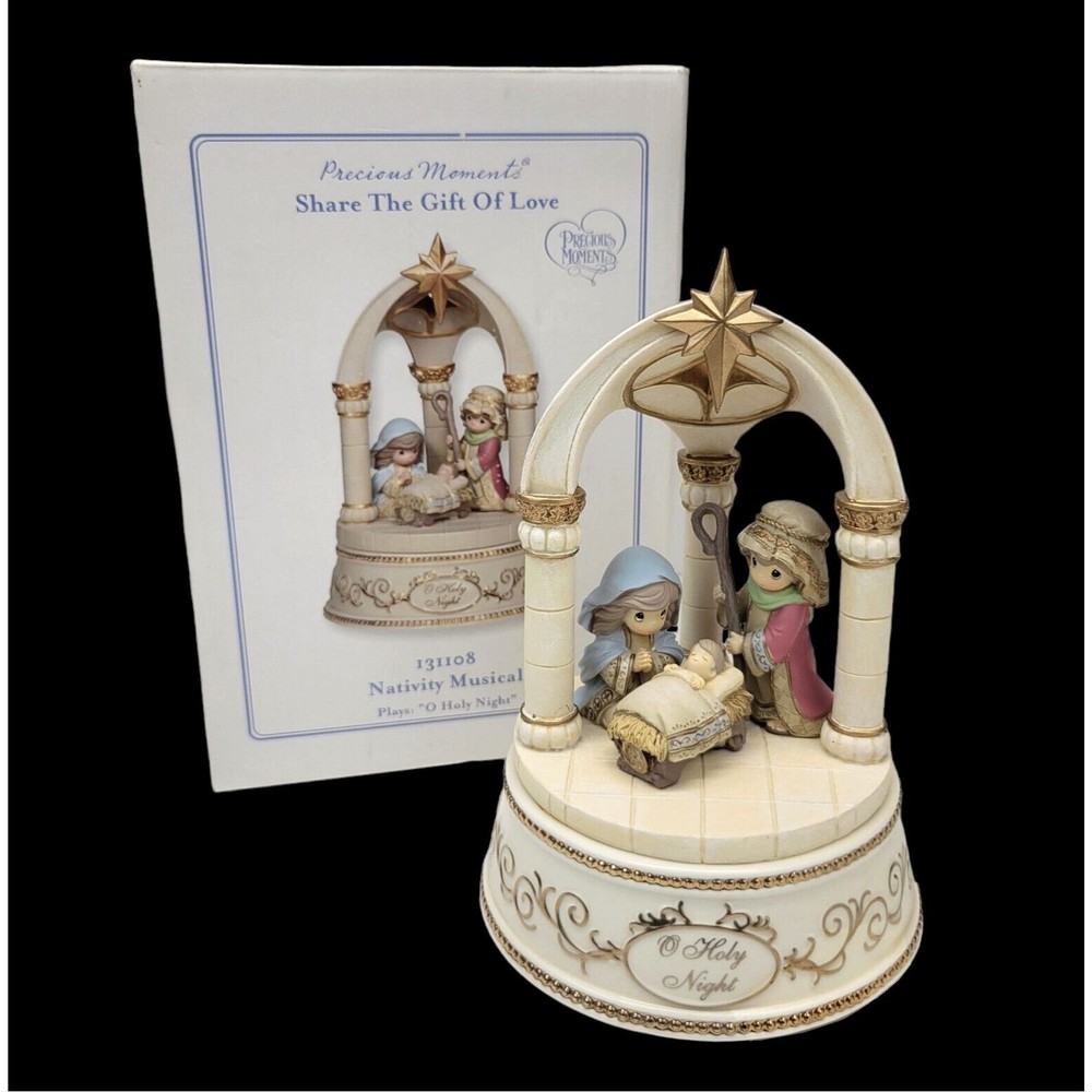 Precious Moments Nativity Musical 131108 Plays O Holy Night 2012 Open Box 7"